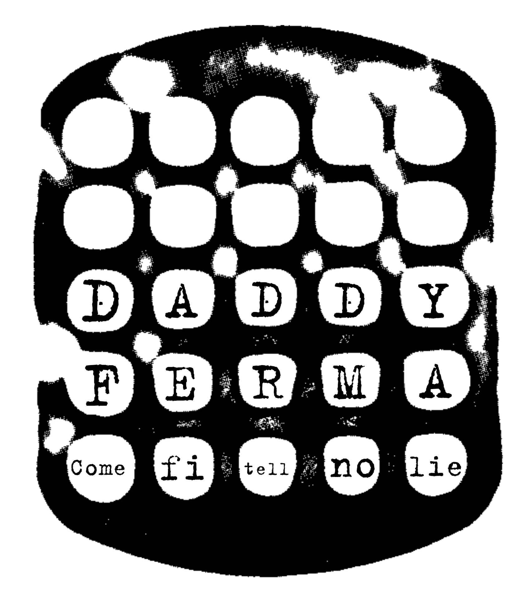 Daddy Ferma logo — typewriter keys spelling the name